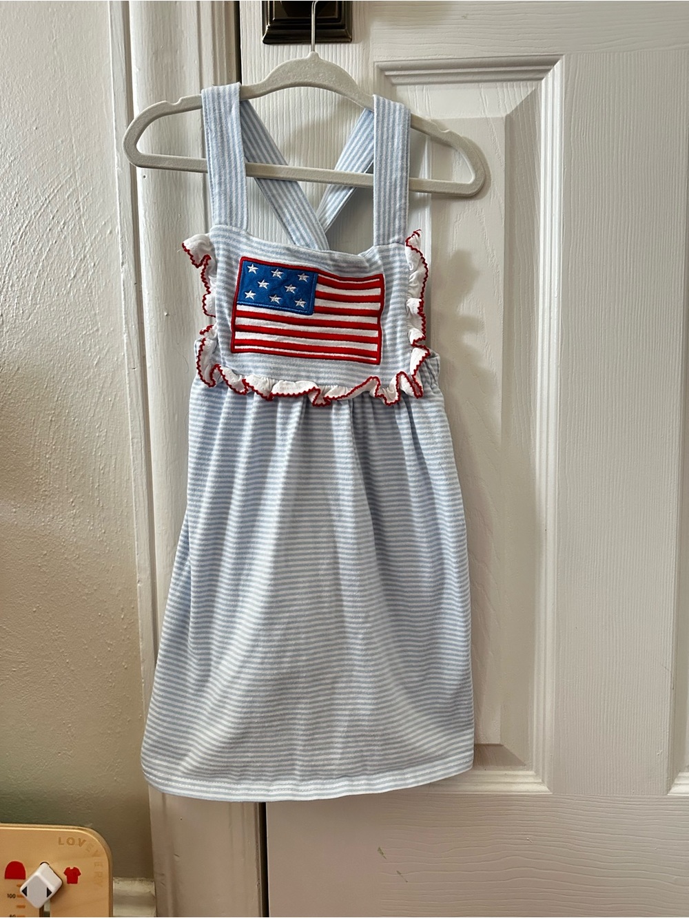Classic Whimsy Patriotic USA American Flag Dress - 2T